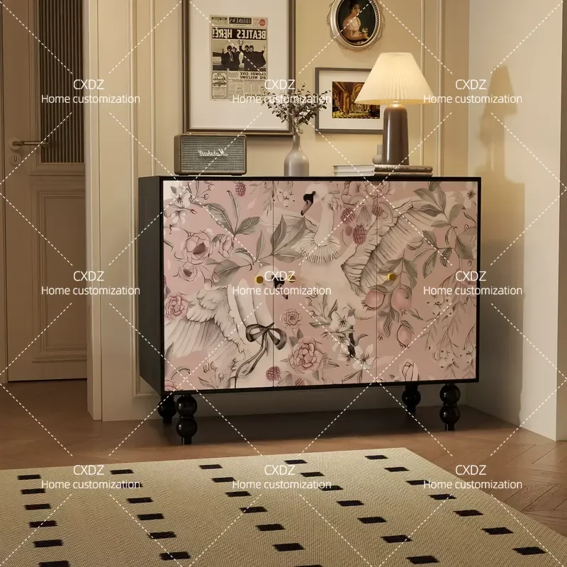 Custom Painted Multi-functional Solid Wood Shoe Cabinet Dining Sideboard Storage Unit for Restaurant Hotel Club B&B