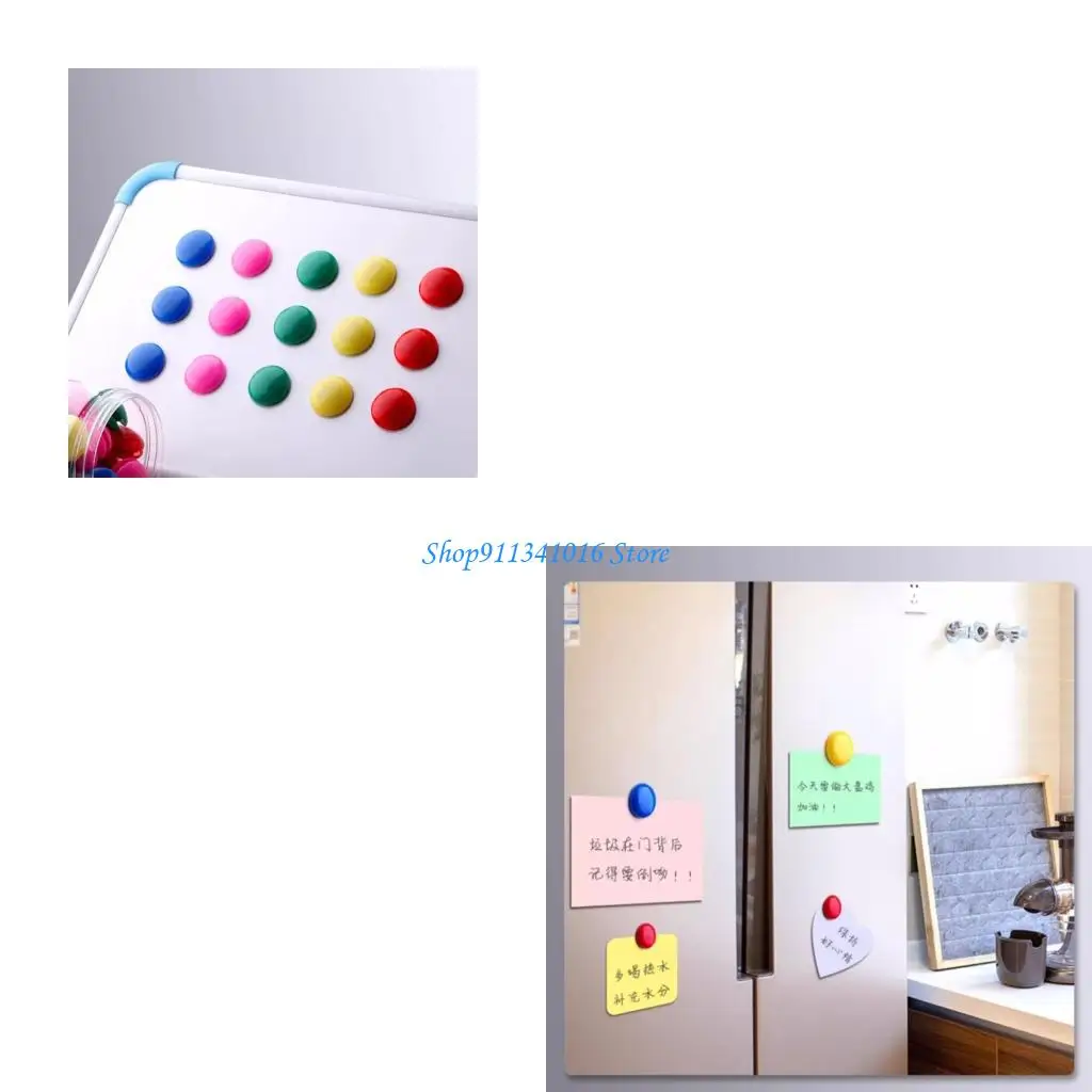 Secures Grip Buttons Assorted Color Plastic Covered Round Magnets Classroom Office Whiteboard Decoration