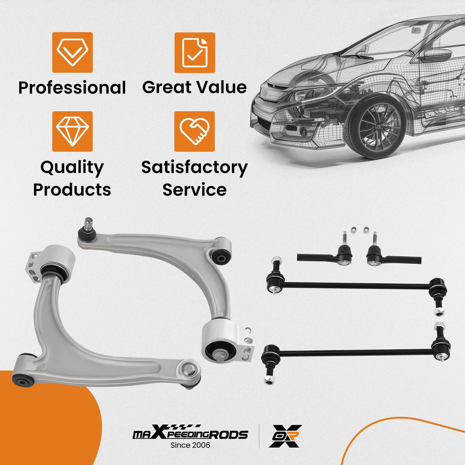 Bracci di controllo inferiori Barre antirollio Tiranti per Chevy Malibu Pontiac G6