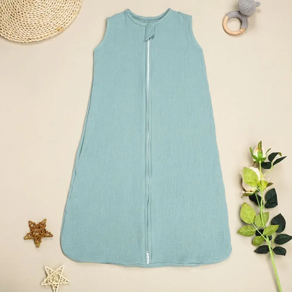 0-12 Months Baby Sleep Sack Cotton Lightweight Newborn Wearable Blanket 2-Ways Zipper Sleeveless Diaper Cocoon