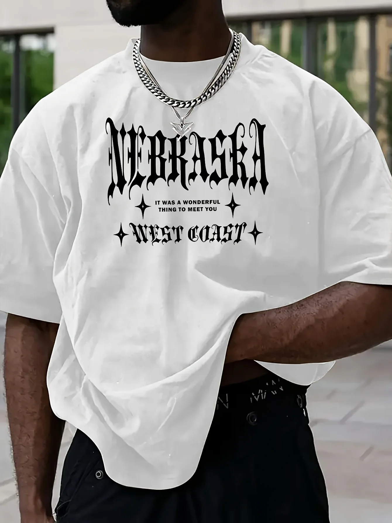 

Graphic T-Shirt Mens Streetwear Graphic T-Shirt Killing Angels Peace Doves Back Print with Mephisto It Was a Pleasure West Coast