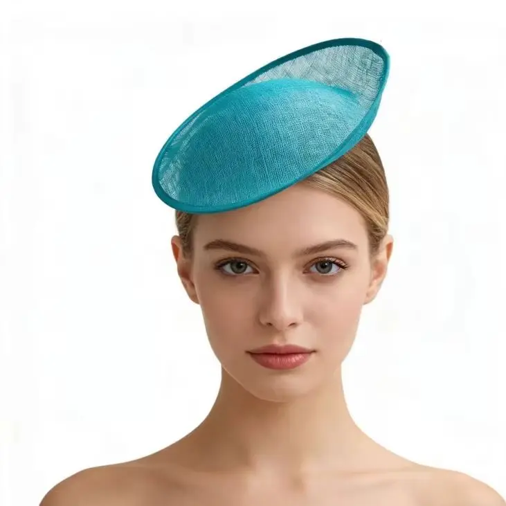 Elegant Woman British-style party headwear evening party mini top hats handmade DIY plain Philippine hemp hat base