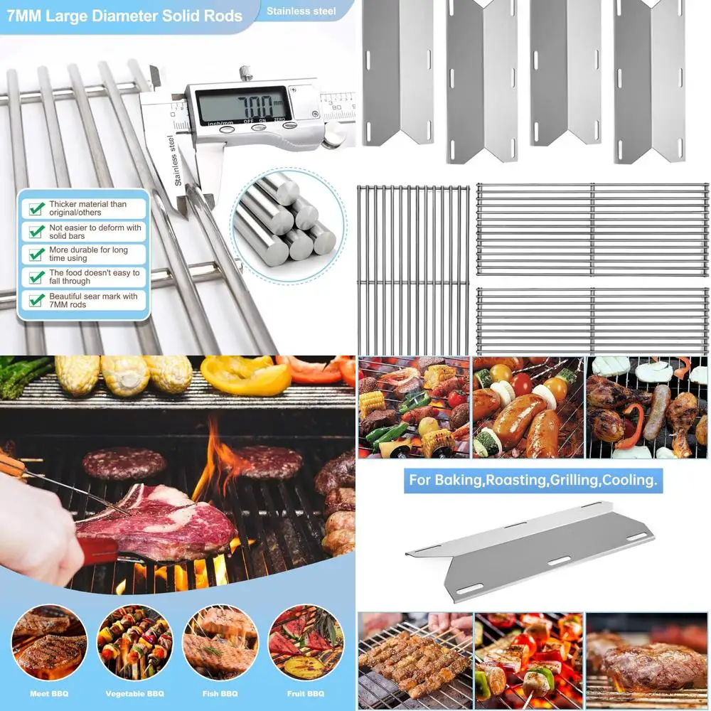 

4-Pack Heat Plate & 3-Pack Cooking Grids for Brinkmann, JennAir, & Nexgrill Grills