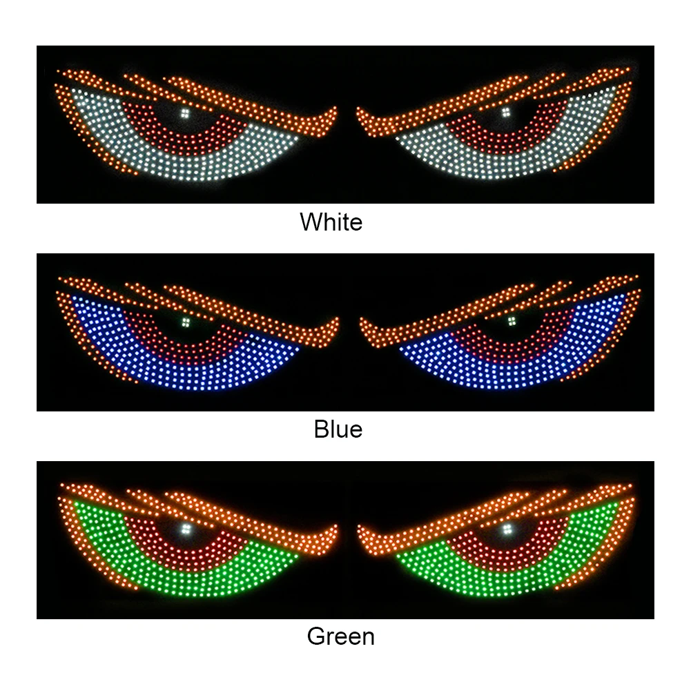 

2Pcs LED Car Dynamic Devil Eye Light Sticker 11 Modes Car Front Rear Windshield Glass Light Car Evil Eyes Warning Lamp for Truck