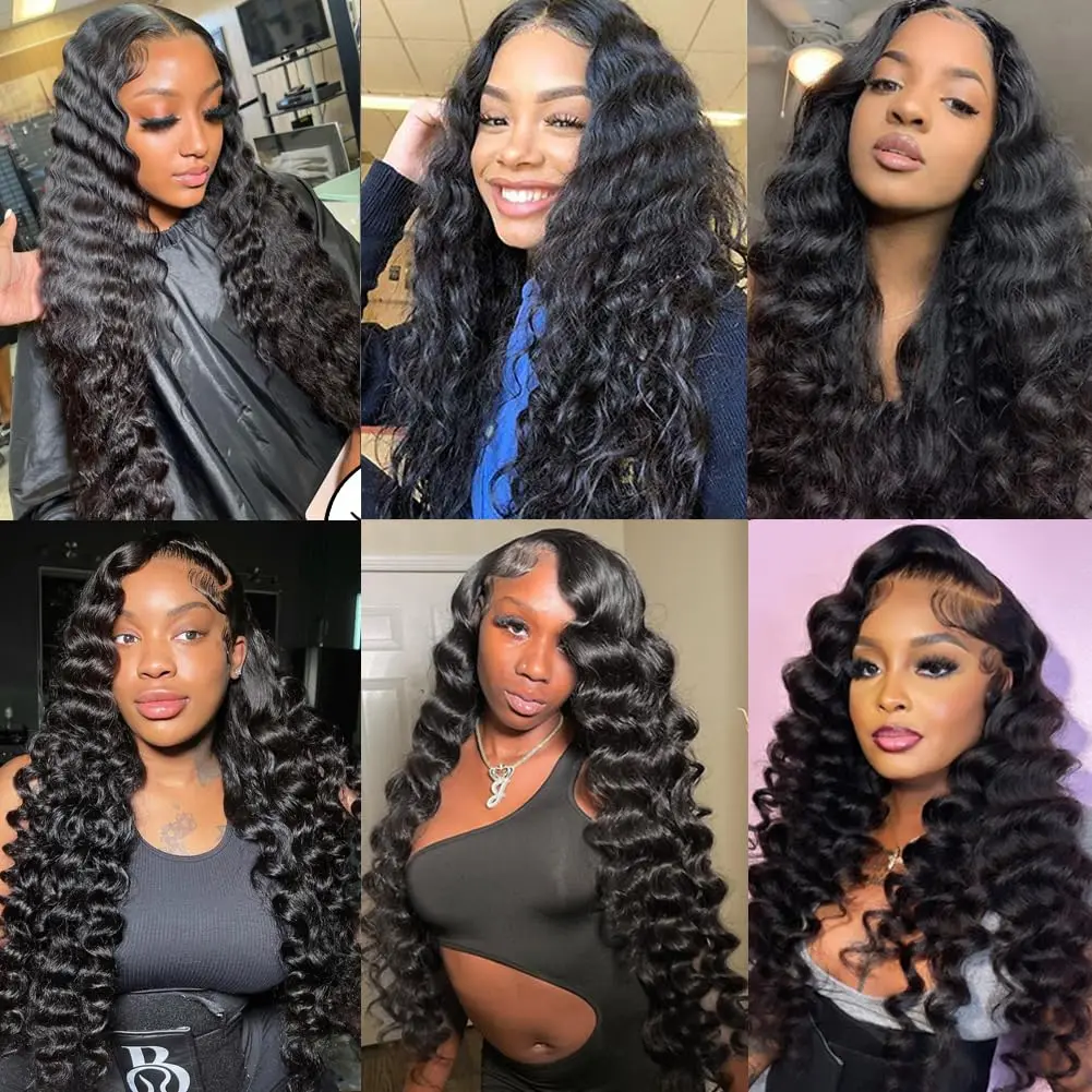 16A موجة فضفاضة مجعد حزم حزم الشعر البشري ضفيرة شعر برازيلي 3/4 حزم وصلات شعر غير معالجة حزم موجة عميقة