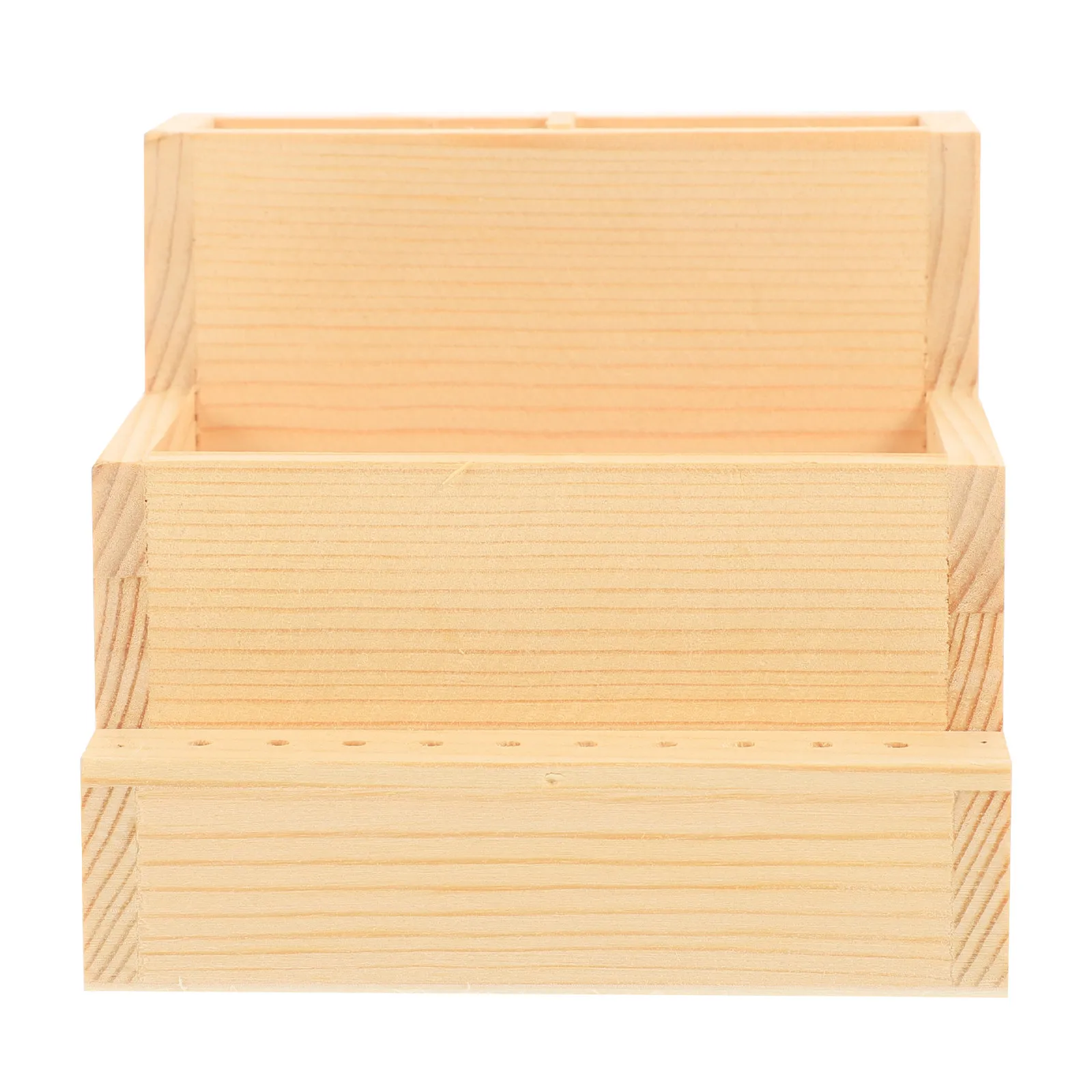 

Настольный органайзер из натурального дерева, двухъярусный, для хранения пилочек для ногтей, кистей, ватных дисков, маникюрных инструментов