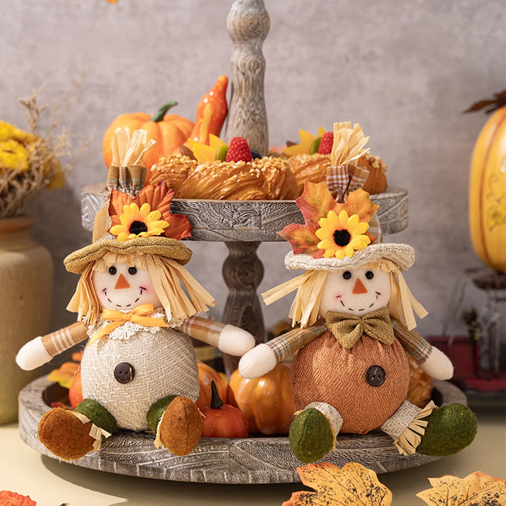 

Creative Cartoon Thanksgiving Scarecrow Doll Cloth Cute Sunflower Gnome Doll Soft Fall Gnomes Ornaments Home Decoration ﻿