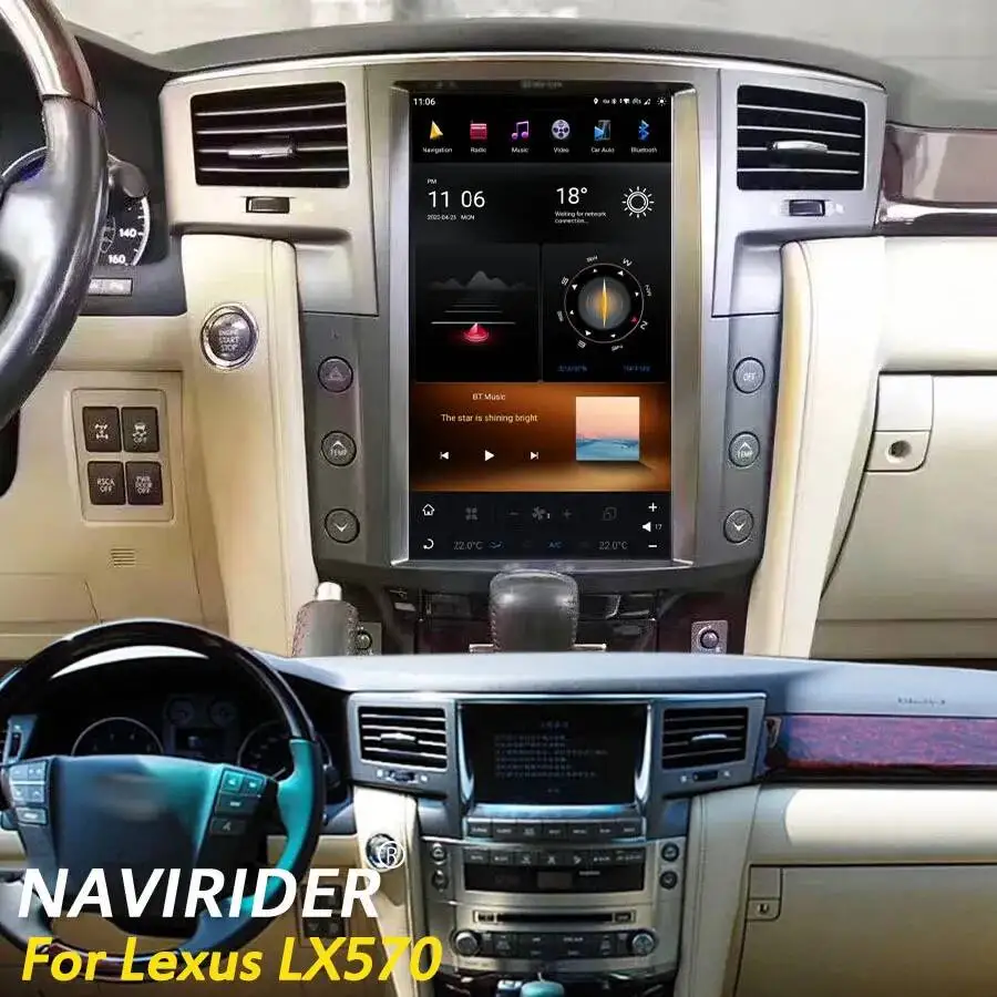 

256 ГБ, 13,6-дюймовый сенсорный экран для Lexus LX570 2007-2015, CARLAY WIFI, Android 13, автомобильный DVD-плеер с GPS-навигацией