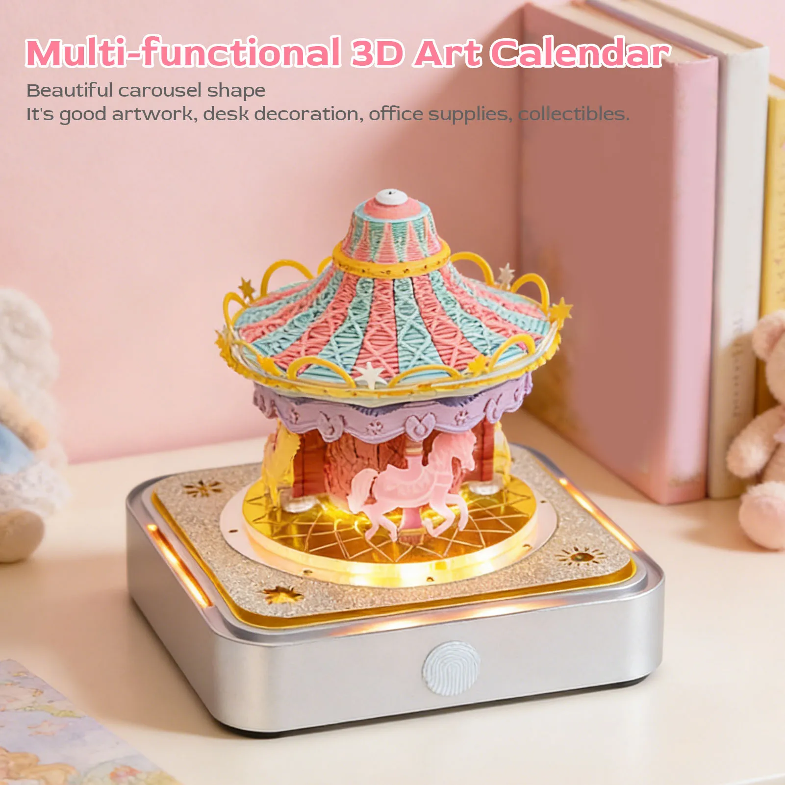 

3D Art Calendar Memo Pad 2026 Creative Time Piece Calendar Carousel Tear Away Paper Carving Notepad Decor 3D Calendar