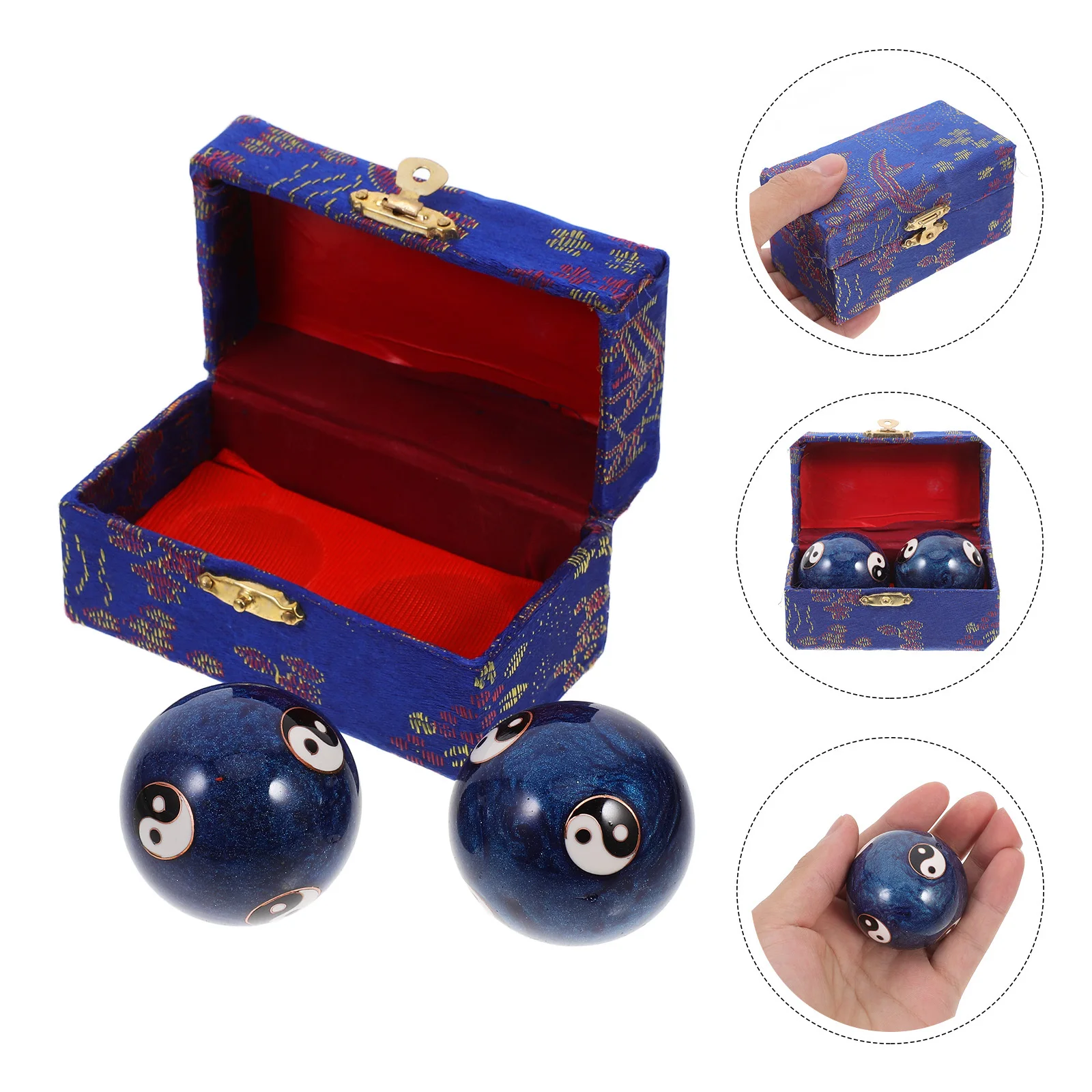 

2Pcs Fitness Handball Metal Massage Balls Hand Exercise Rolling Balls Hand Massager Palm Training Relaxation Fitness Handball