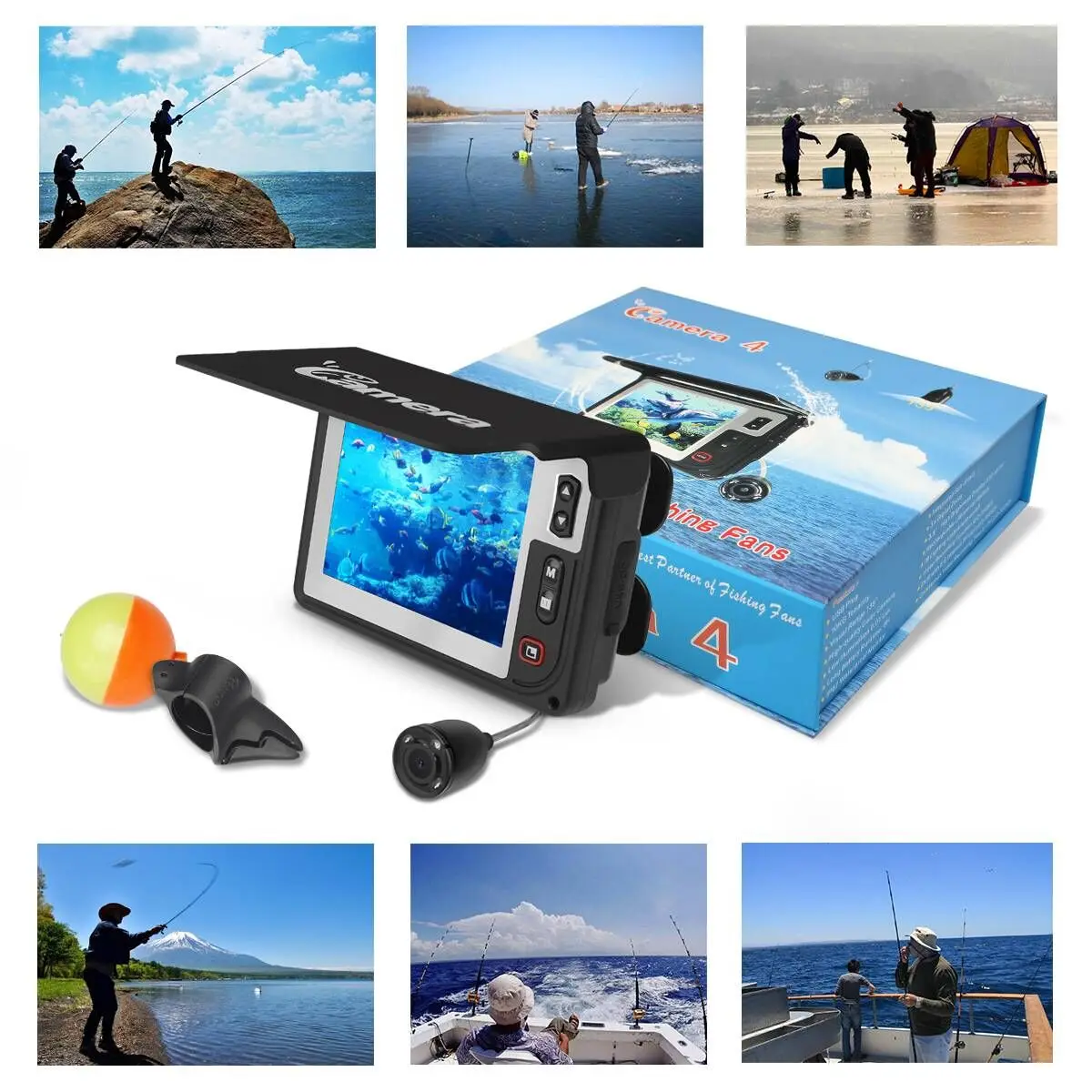 2025 كاميرا صيد السمك المتقدمة للكشف عن السونار 50 مترًا تحت الماء