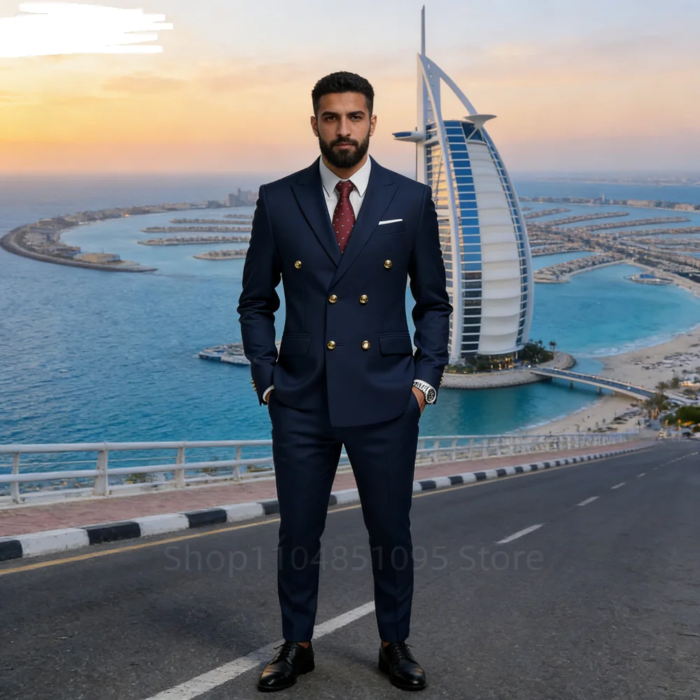 

Мужской свадебный смокинг Moda из 2 предметов, двубортный пиджак для жениха, курящих, деловая облегающая повседневная одежда для мужчин