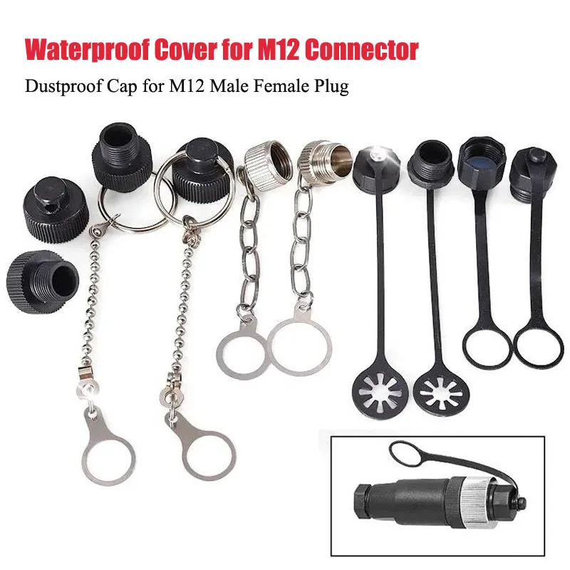 

1pc Waterproof Cover for M12 Male Female Sensor Connector Plastic/Metal Dust-proof Cap Case fo M12 2 3 4 5 6 8 Pin Aviation Plug