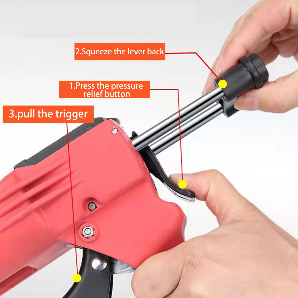 Pistola de cartucho de doble componente de acero de 400ml, aplicador Manual hidráulico, pistola de calafateo para costura de azulejos de cerámica,