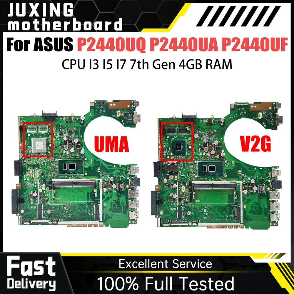 

P2440U Notebook Mainboard For ASUS PRO P2440UQ P2440UA P2440UF P2440 Laptop Motherboard CPU I3 I5 I7 7th Gen 4GB RAM 940MX