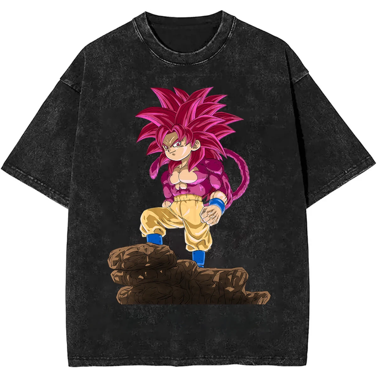 

2026 Summer Dragon Ball Vintage T Shirt 100_ Cotton Heavyweight Washed Oversized Unisex Anime Vegeta & SSJ4 Goku Graphic Retro