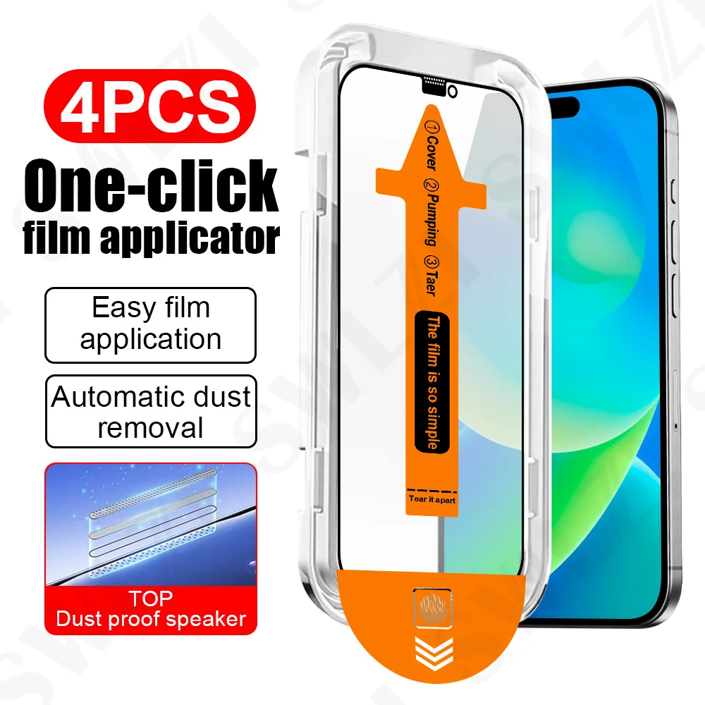 

4Pcs Tempered Glass For iPhone 17 16 Pro Max Phone Screen Protector 15 Pro 14 Plus Glass Smartphone Protective Film 13 12 11 XR