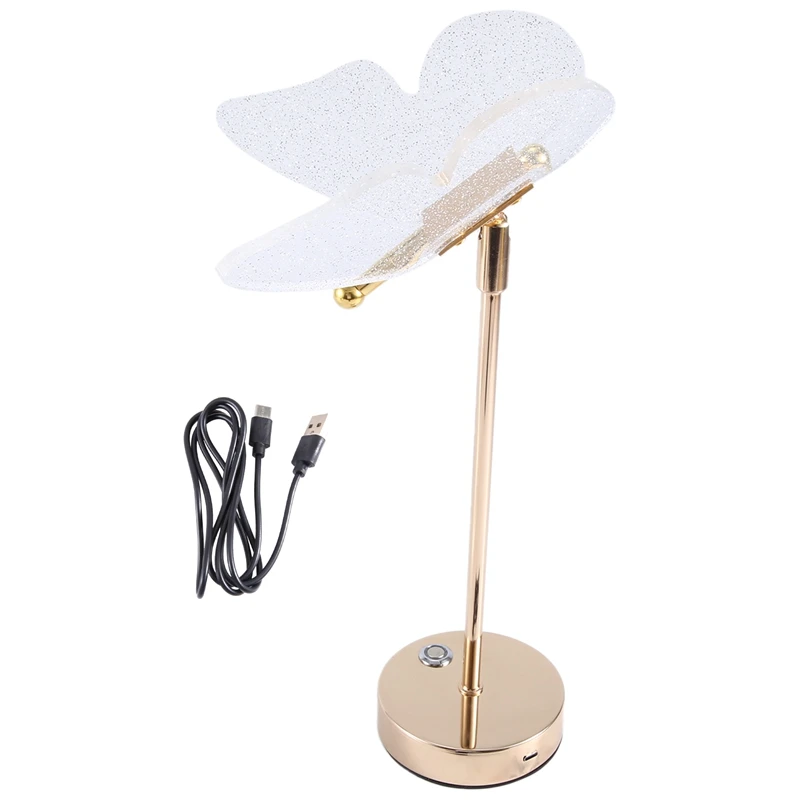 

Butterfly Desk Lamp Indoor Lighting Button Home Decoration Bedroom Bedside Living Room Desk Lamp Touch Charging Model Durable