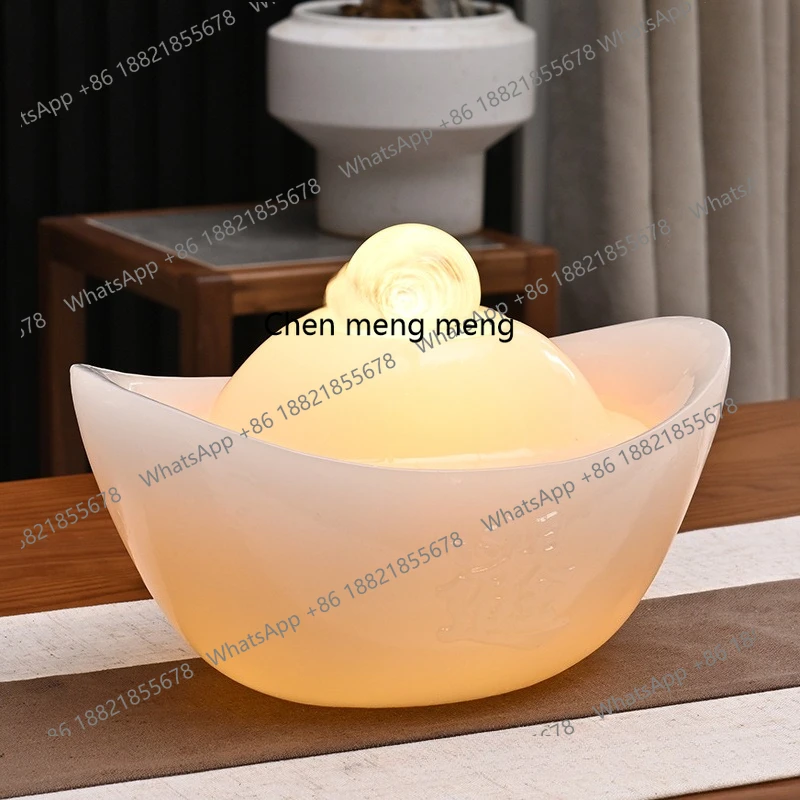 New imitation jade luminous ingots, wealth-rich ornaments, store office front desk decoration