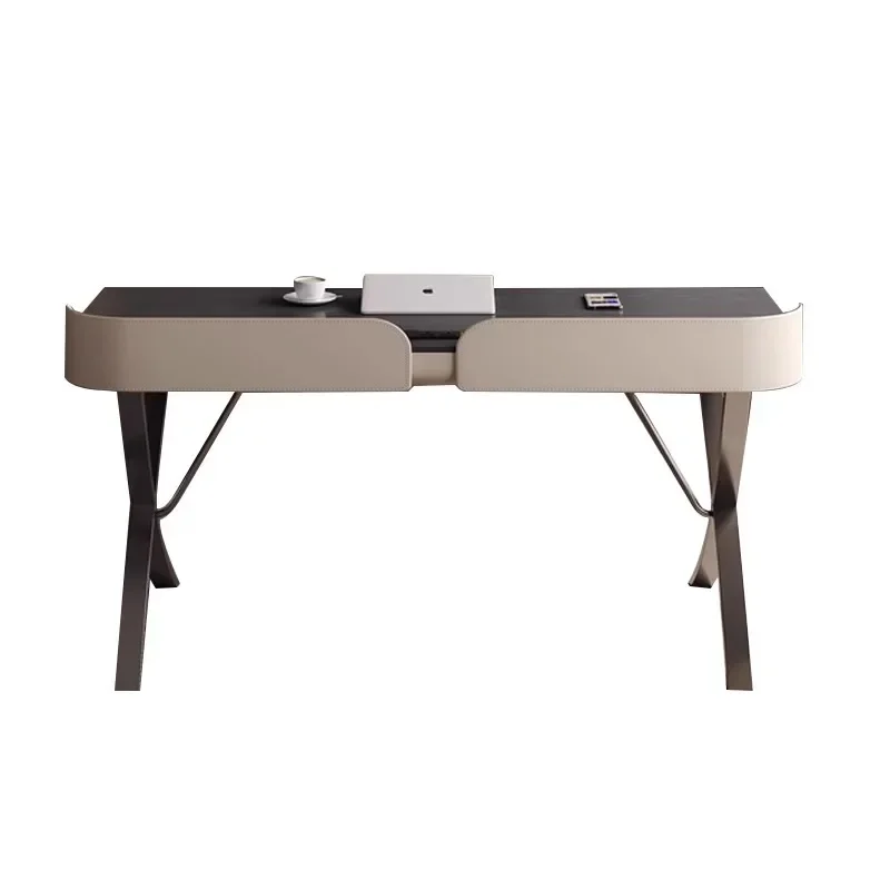 Light luxury modern living room wabi style American large board desk household Italian minimalist study computer desk