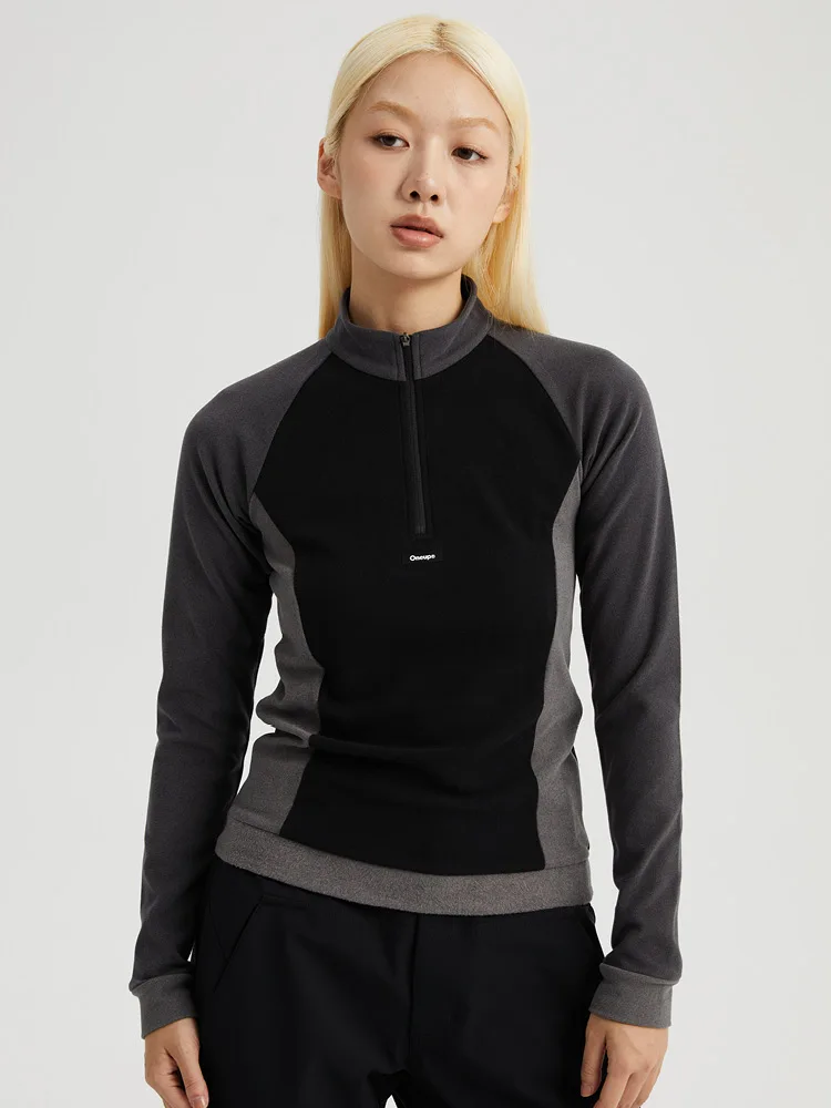 Oneup Women's Long Sleeve T-Shirt Slim Fit Hiking Cycling Quick Dry Outdoor Sports Top Polyester Spandex Blend Classic Pattern