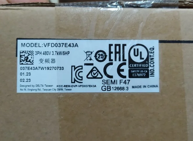 VFD037EL43A VFD037E43A New Original Genuine Delta Inverter E Series In Stock