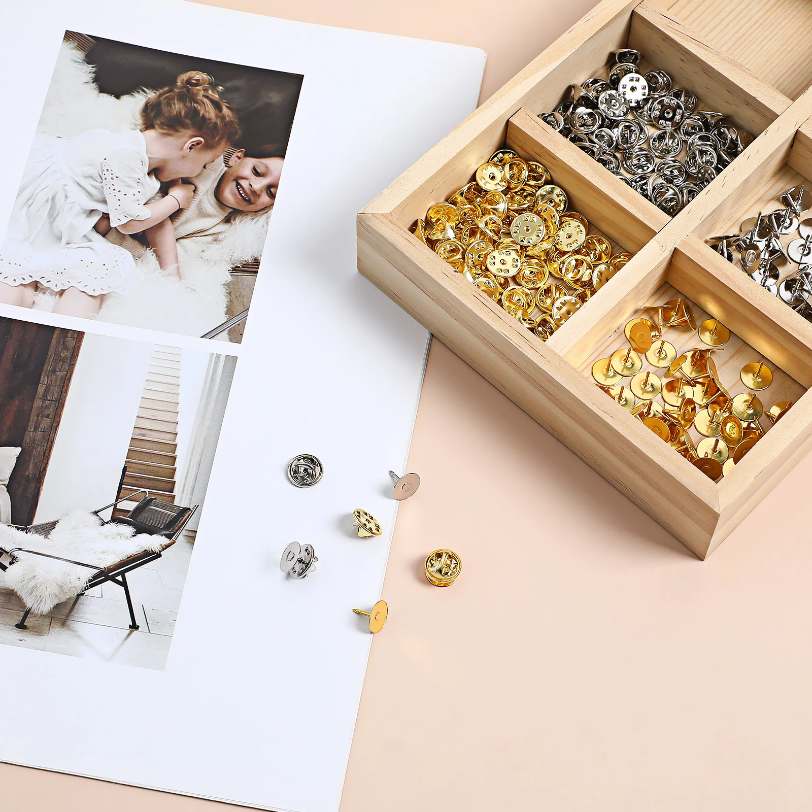 

100Pairs Metal Locking Pin Backs Butterfly Clutch Pins Easy Use Crafts Jewelry Brooch Locking Pin Backs Pins for Crafts