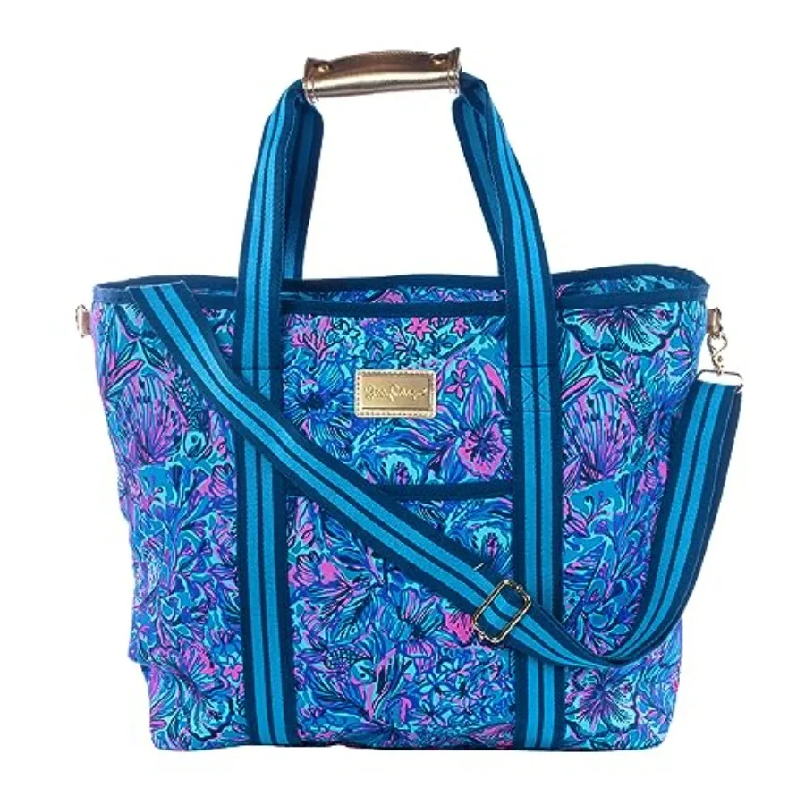 

Синяя термосумка-холодильник для пикника и пляжа с регулируемым плечевым ремнем и молнией, большая мягкая сумка-холодильник для продуктов или путешествий