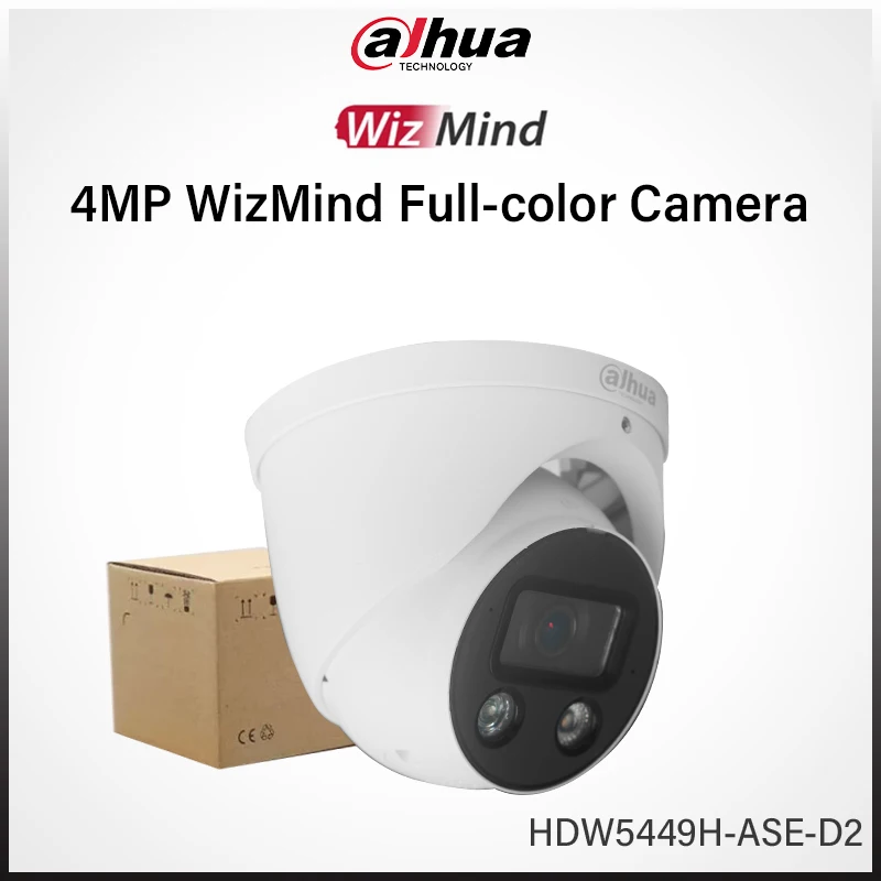 Cámara de Red Dahua de 4MP con Doble Lente y Enfoque Fijo, WizMind, a Todo Color, con Detección Facial, HDW5449H-ASE-D2, Sin Logotipo Dahua, Nueva