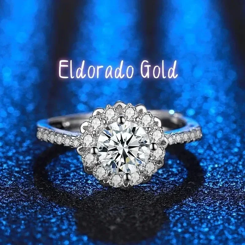 Eldorado Gold  Eldorado Gold  Eldorado Eldorado Luxury 18K White Diamond Rings For Women Eternal Wedding Jewelry Real GRA VVS 1