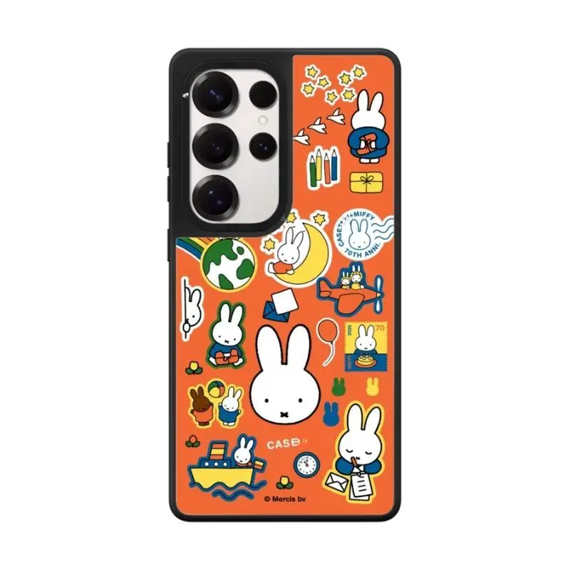 Kawaii Miffy Phone Case Cute Cartoon Design MagSafe S25ultra S24 S23 Mirror Surface Anti-drop Protection Case view 6