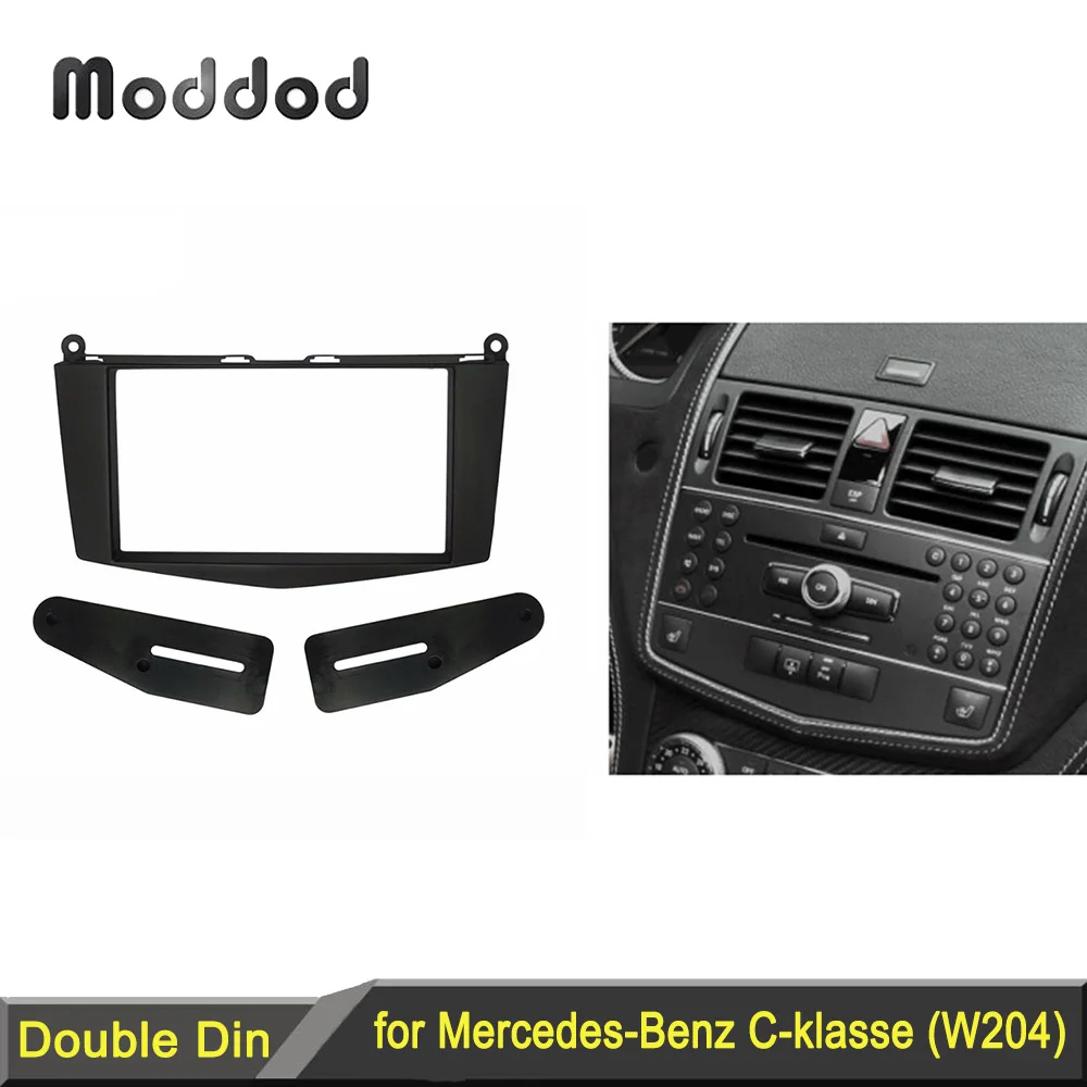 

Double Din Stereo Panel for BENZ C CLASS W204 Fascia Black Color Radio Refitting Dash Mounting Installation Trim Kit Face