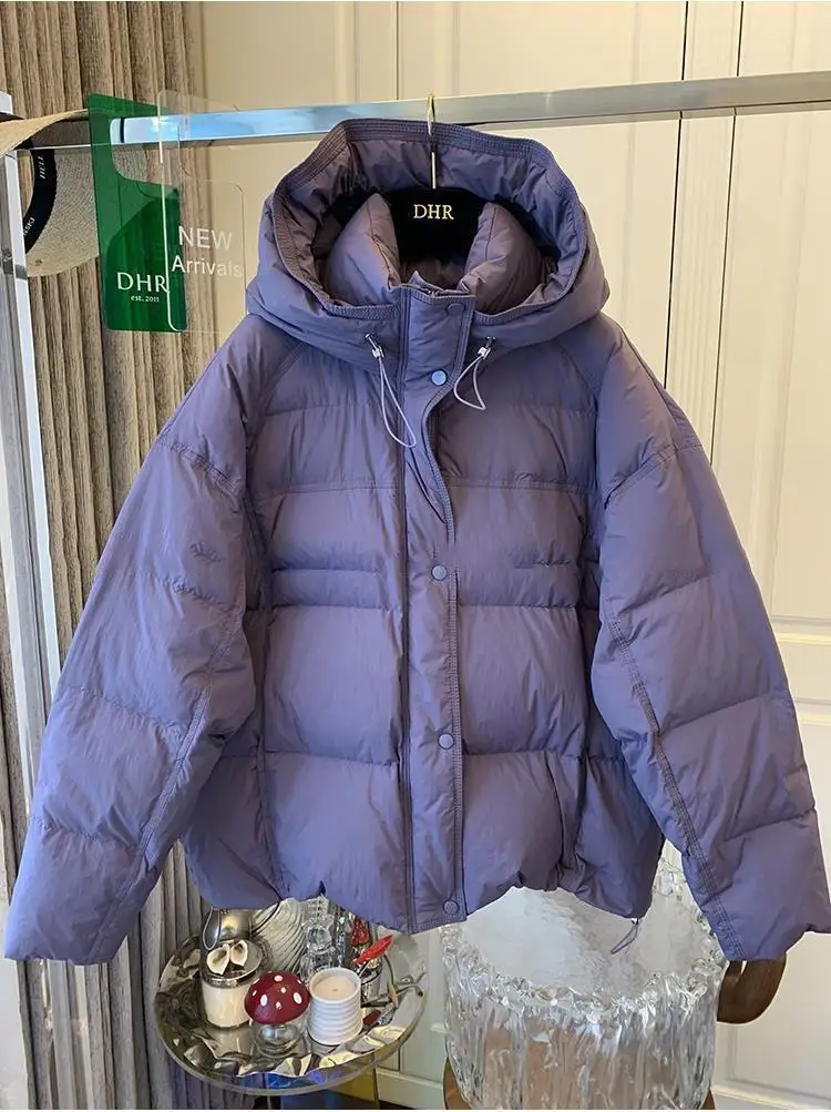 

2025 European Winter New Women's Down Cotton Jacket Hooded Commuter Oversized Jacket
