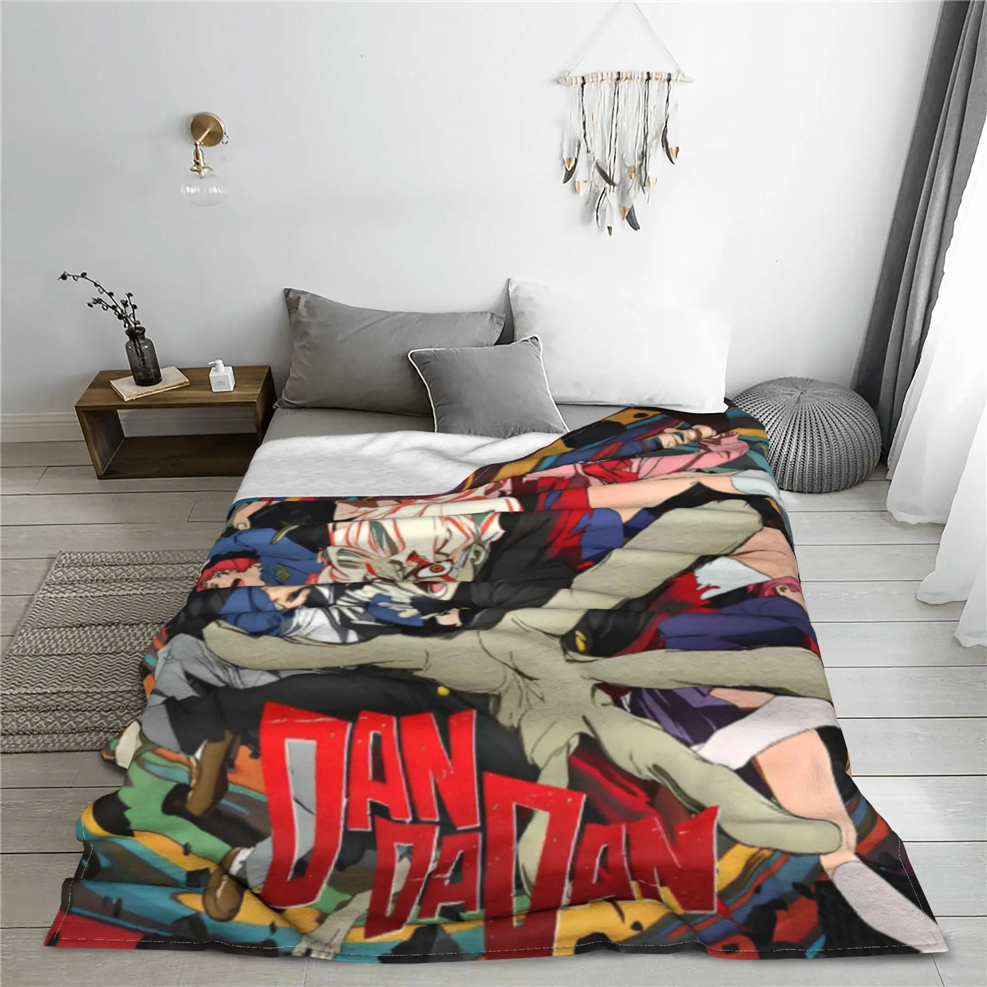 Dandadan Okarun Momo Blanket Anime Mange Takakura Ken Flannel Throw Blanket Couch Decoration Ultra-Soft Warm Multifunction Quilt