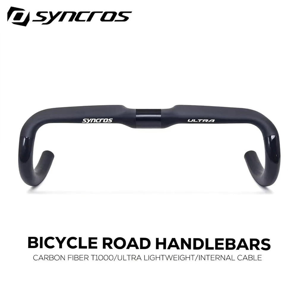 

Carbon Handlebar Road Bike SYNCROS 260g Aero Comfort, Internal/External Cable Routing, Di2 Compatible, for Endurance & Long Ride