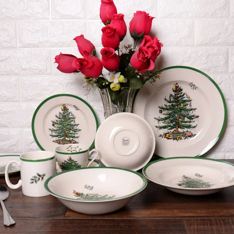 

Christmas Tree Plate Ceramic Breakfast Beef Dishes Dessert Dish Fruit Snack Plate Simple Creative Animal Dish