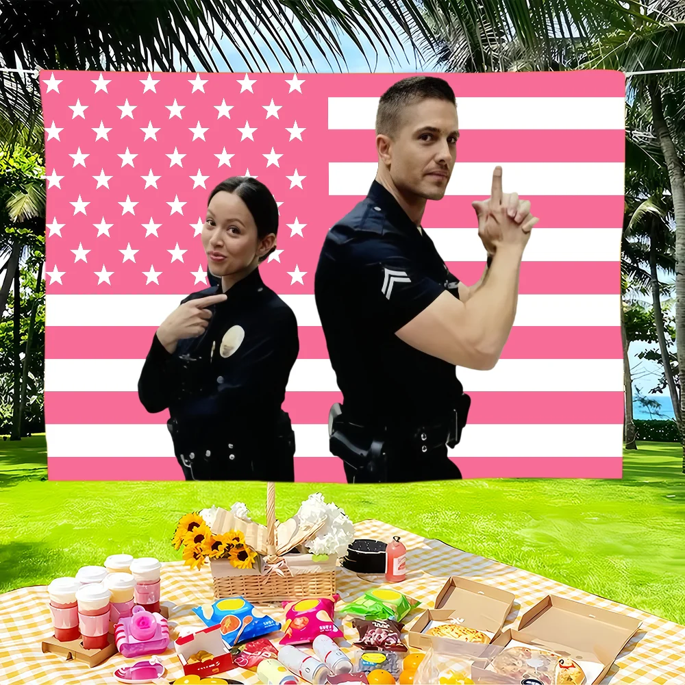 The Rookie Pink American flag Tapestries Outdoor Parties Bedrooms Living Rooms Dorm Rooms Wall Decor Banners Gifts