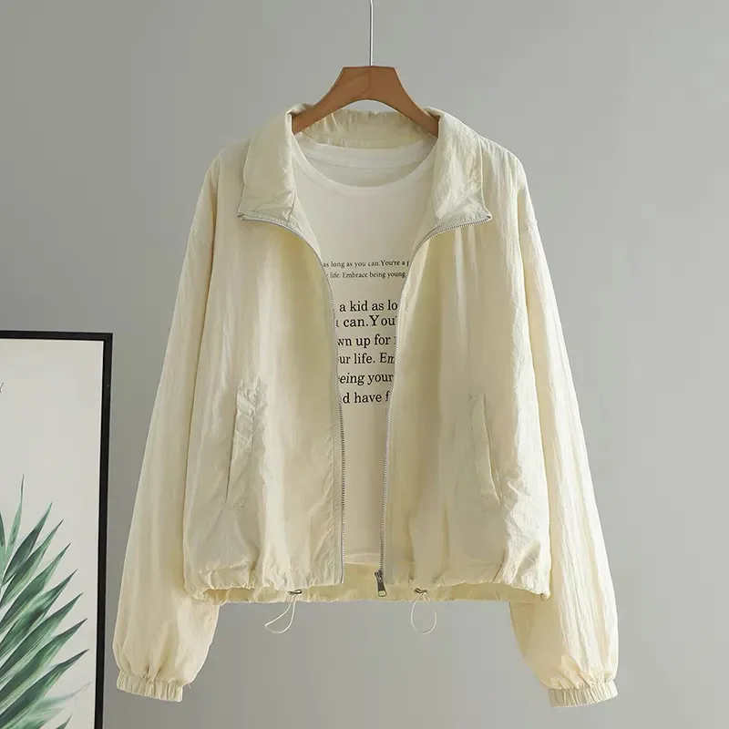 2025 Spring Women's Jacket Loose Fit Casual Sun Protection Clothing Korean Style Lightweight For Spring Summer sun-proof coat