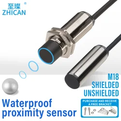 ZHICAN M18 dişli uzun mesafe endüktif yakınlık anahtarı NPN/PNP normalde açık normalde kapalı silindirik metal sensör