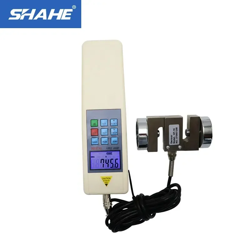 SHAHE HF-1000 Digital Push Pull Force Gauge Portable Dynamometer Force Tester Gauge Meter 1000N/ 100Kg/220Lb