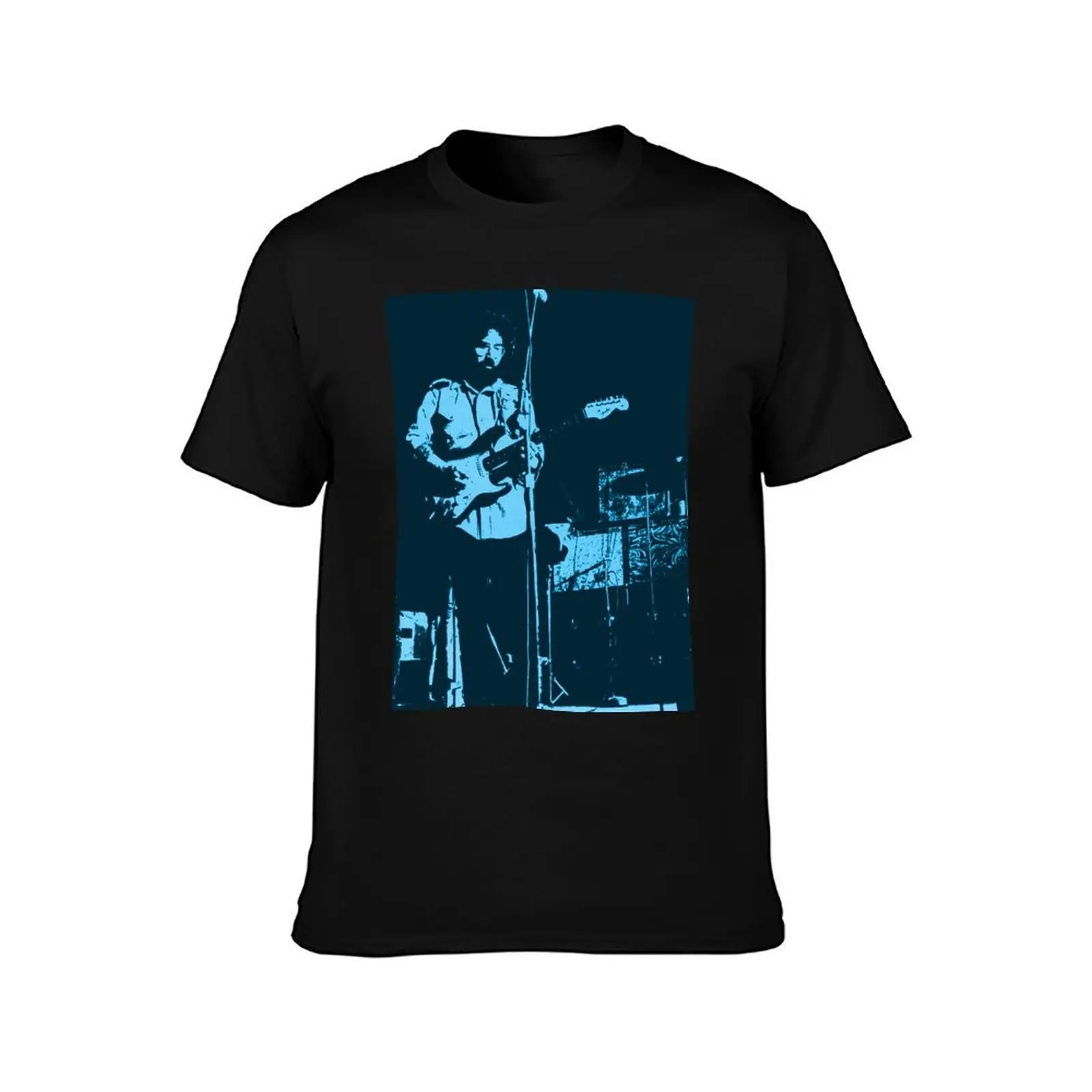 Jerry Garcia on Stage c1971 in Blue T-Shirt Basic All Season Solid T-Shirt