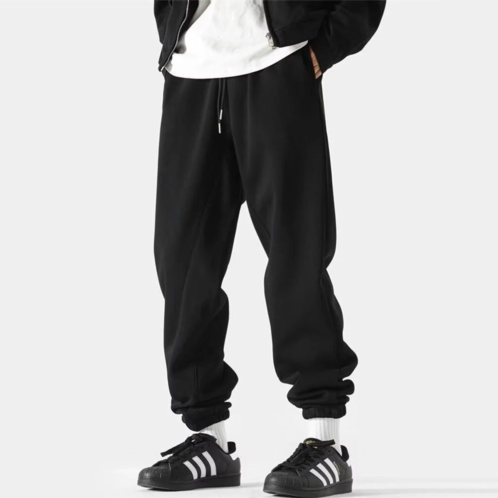 

2025 Winter New Men's Solid Color Harem Pants American Retro Fashion Trend High Street Casual Loose Simple Niche Men's Bottoms