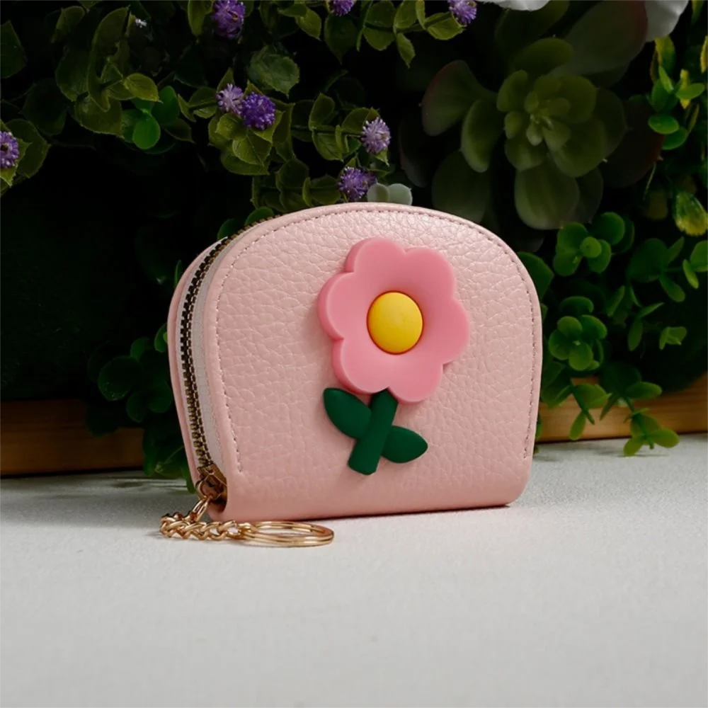 11 Slots Mini Organ Card Holder Flower Design Portable Cartoon Flower Card Bag Multipurpose Compact Multi-slot Change Purse