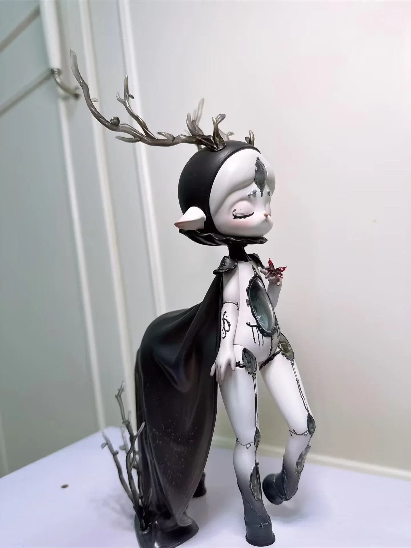 NINIMO White Snake Black Lily Nutcracker Figure Doll Gothic