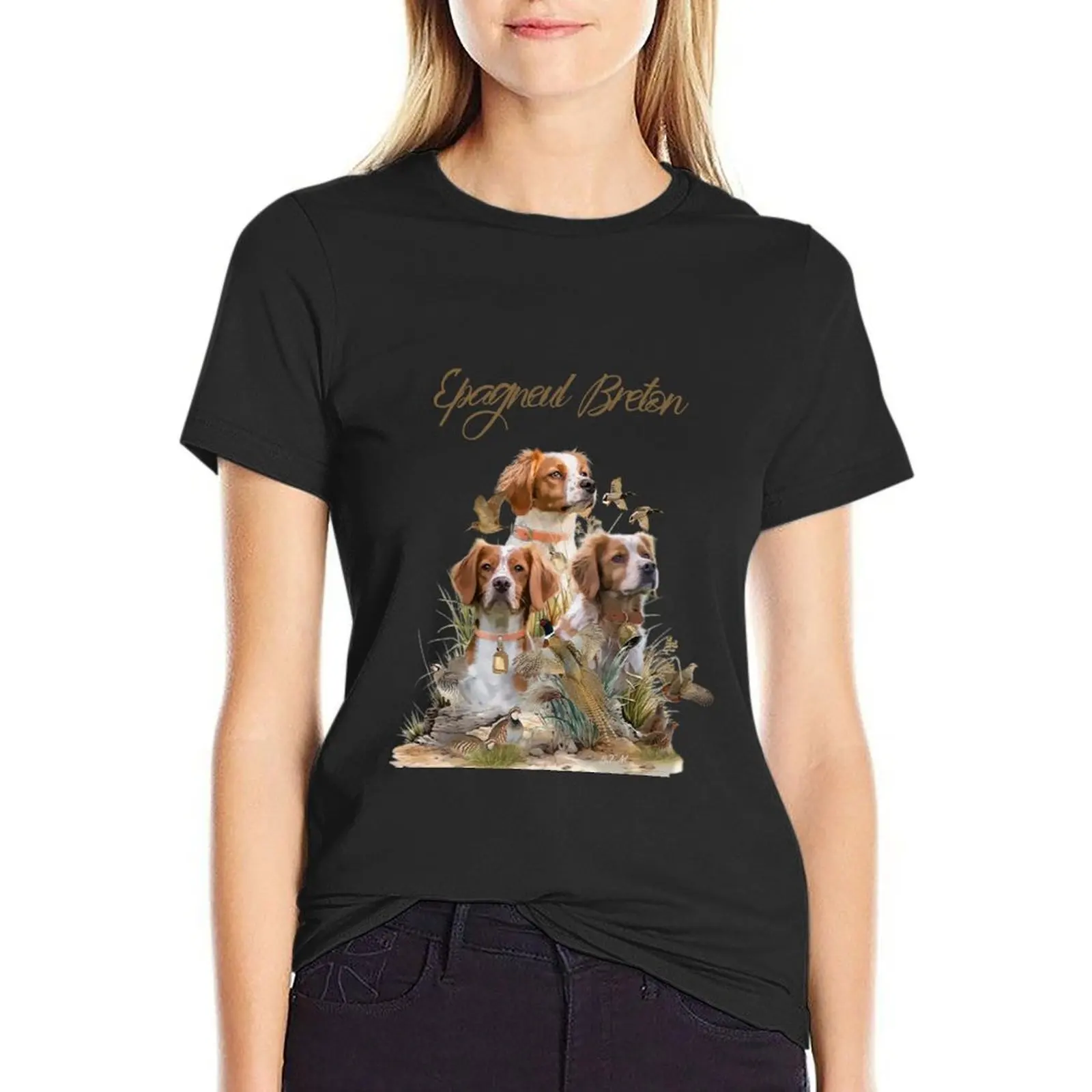 

Brittany Spaniel , Passion for Birds T-Shirt animal print Aesthetic clothing blanks plus sizes summer blouses woman 2024
