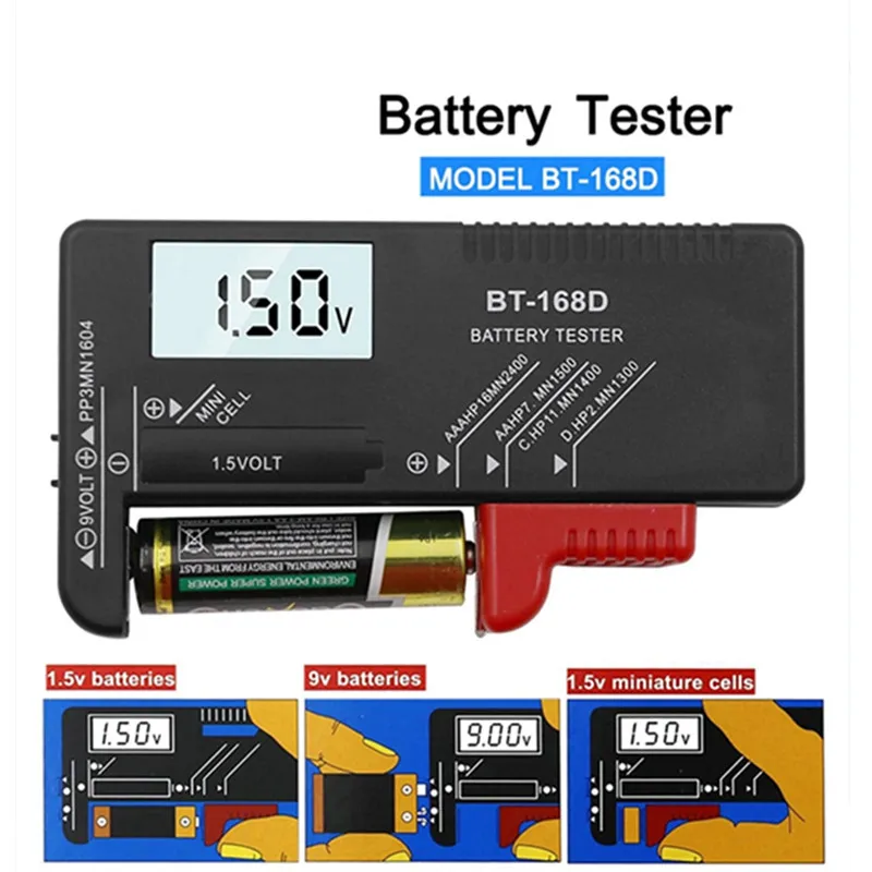 BT-168 PRO 168D Digital Battery Capacity Tester Tools Universal Battery Tester Battery Capacity Tester Battery Testing Tools