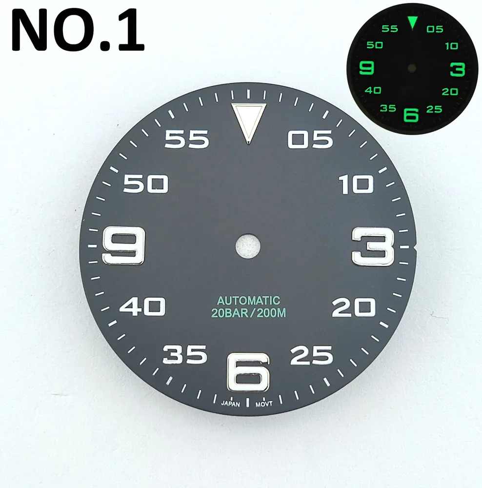 28.5mm dial nh35 dial nh36 dial relógio de alta qualidade dial c3 luminoso adequado para nh35/nh36 movimento relógio acessório logotipo personalizado