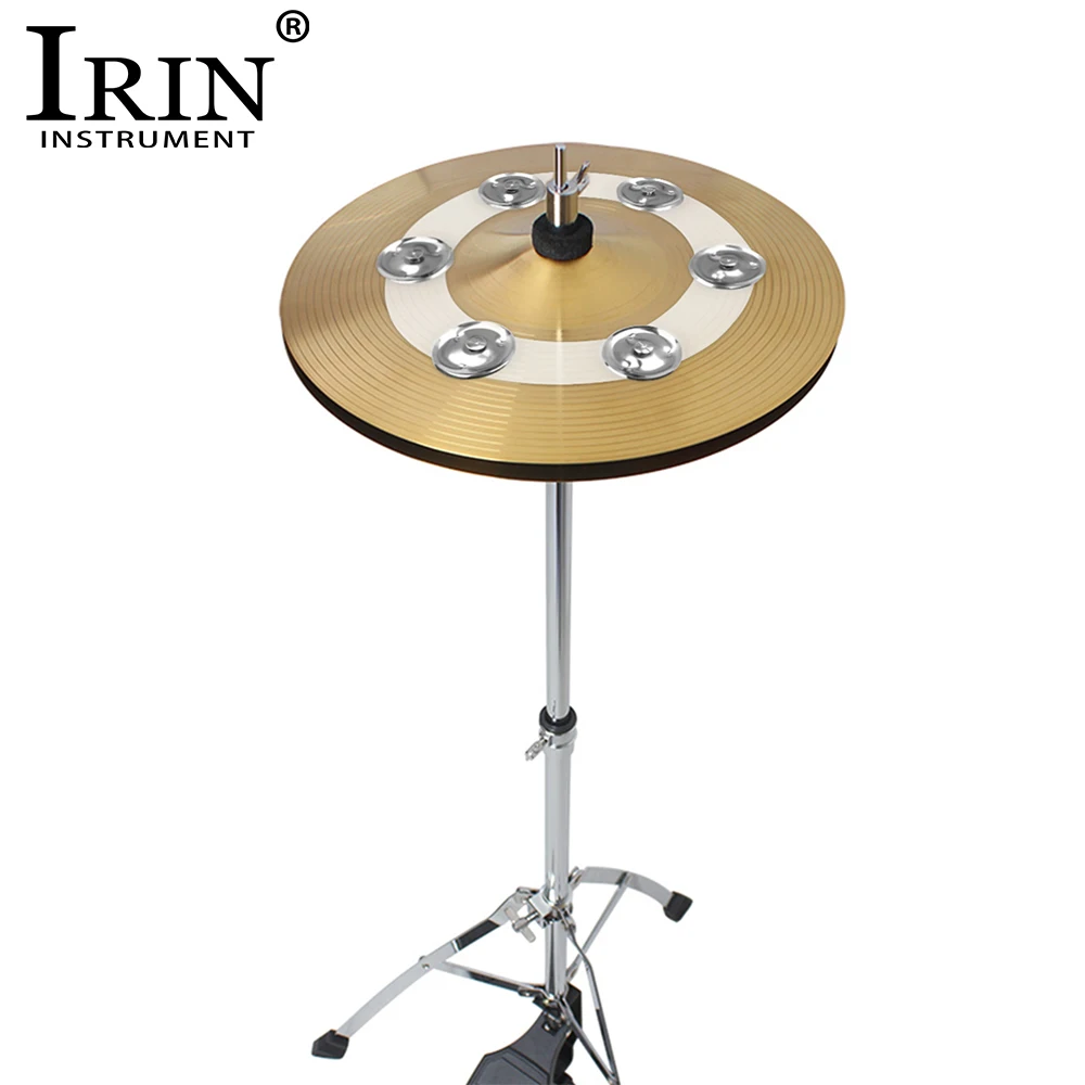 IRIN Cymbal Ring Bell Cymbals Hi Hat Tambourine Drum Set Tambourine Stainless Steel Bells Percussion Instrument Accessories