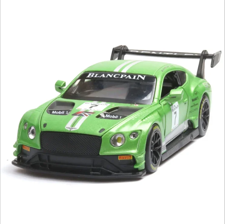 

1: 32 Bentley GT3 Super Sport Car Simulation Model Return Force Boy Birthday New Year Christmas Gift Green E13