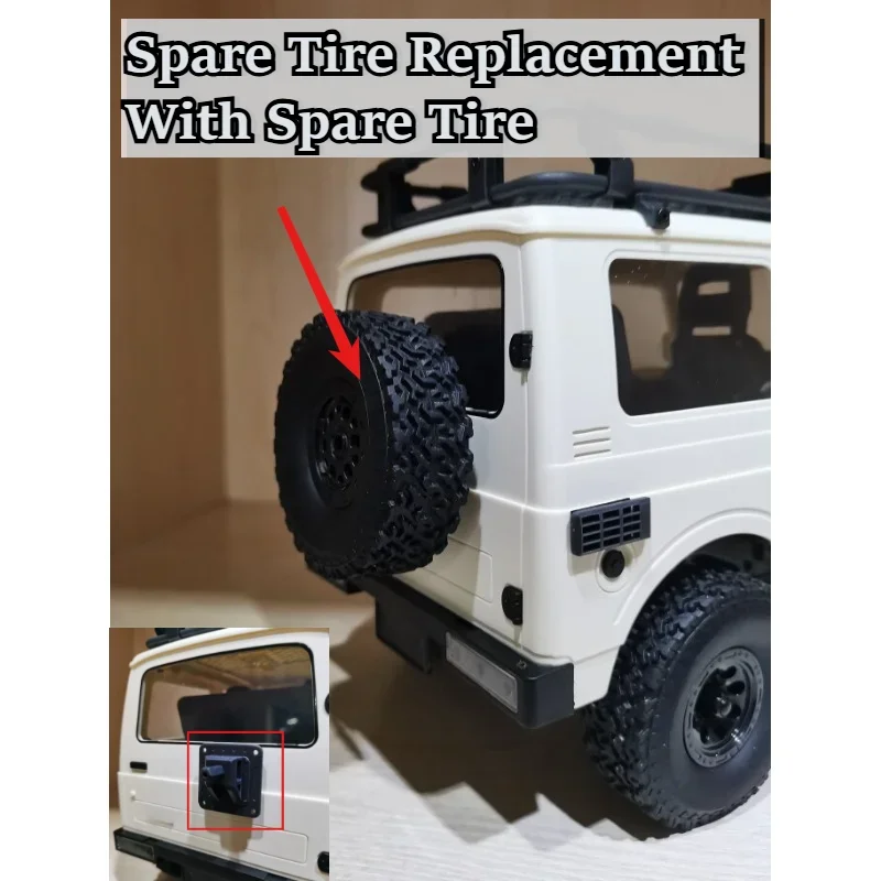 Hobby RC Rock Crawler Decor Upgrade Part custom size Spare Tire Replacement With Spare Tire For WPL 1/10 C74 Model Accessory